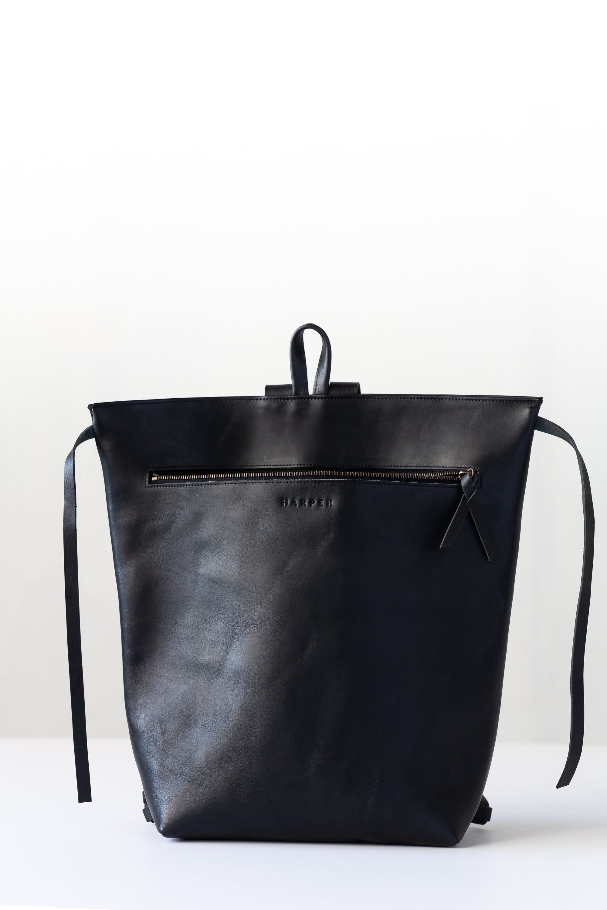 black leather fold backpack The Folded Backpack