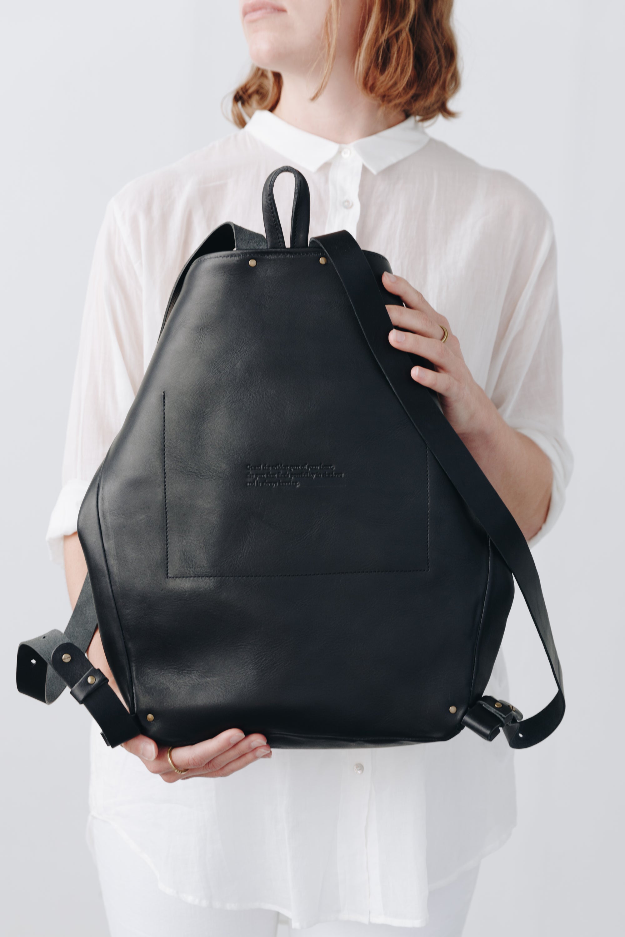 black leather fold backpack The Folded Backpack