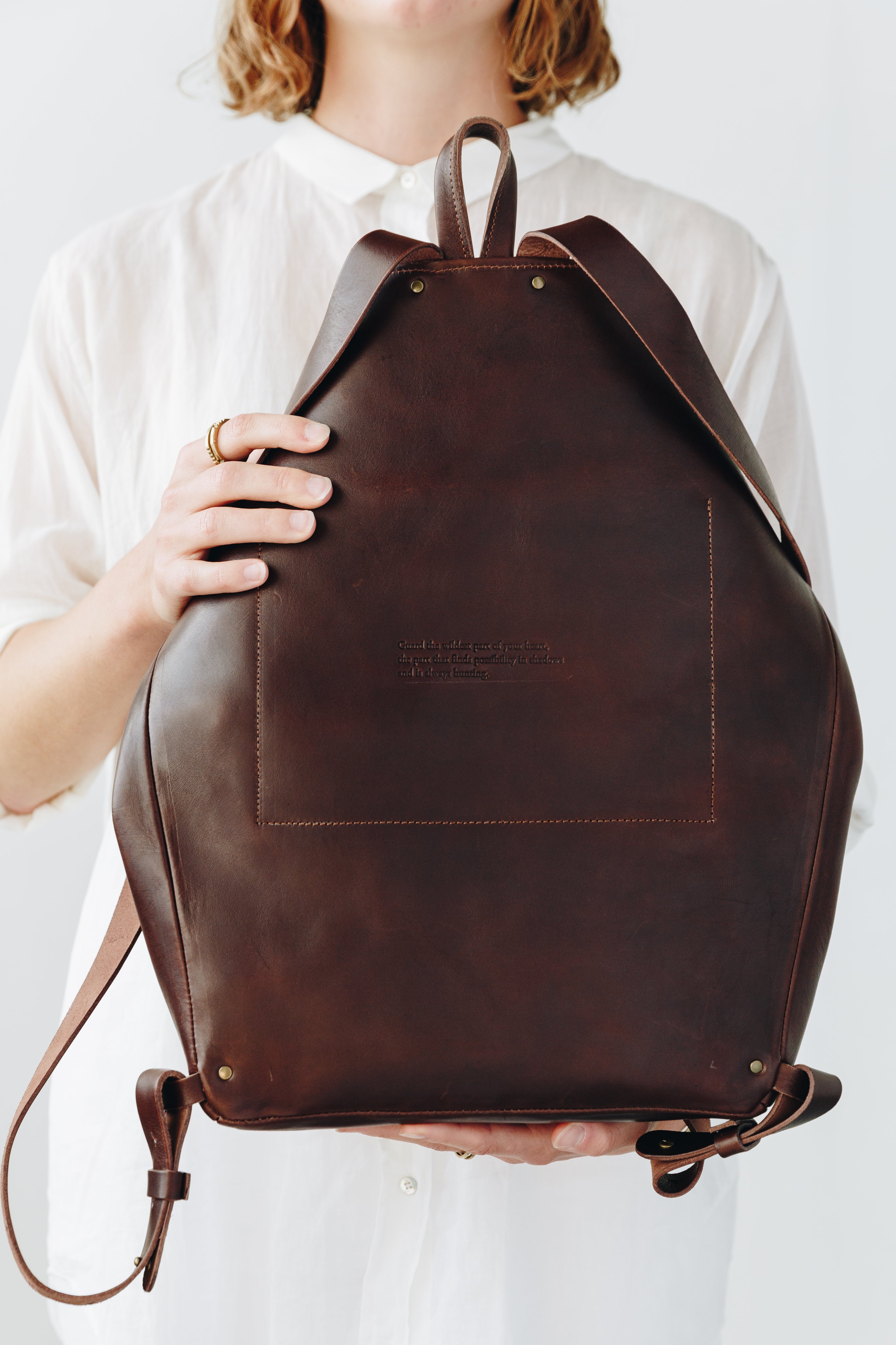 Stylish Real Leather Backpack | Folded Backpack by Harper the Label
